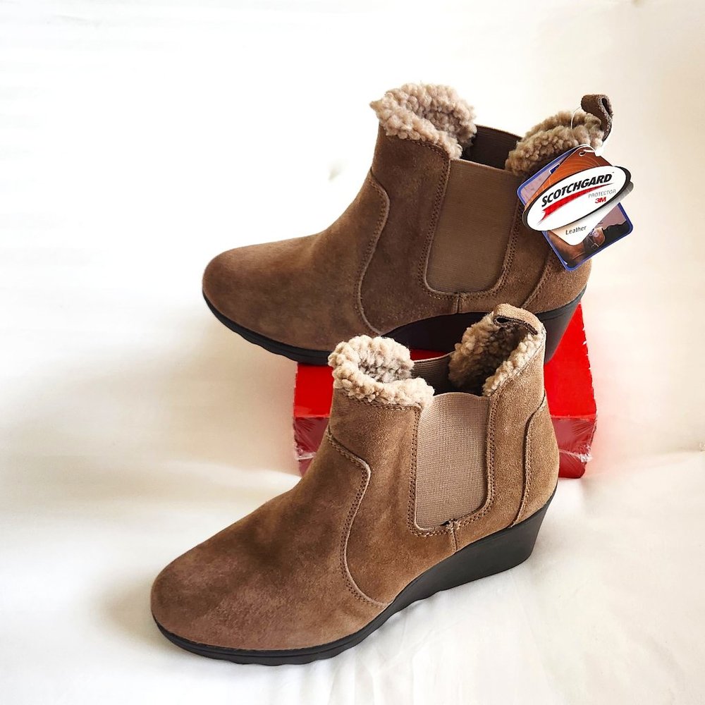 Weather Smart Easy Care White Mountain Brown Suede Boots. Size 9. NWT - Picture 3 of 16